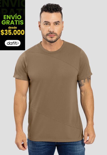 Camiseta Hombre Taupe Mp 88199