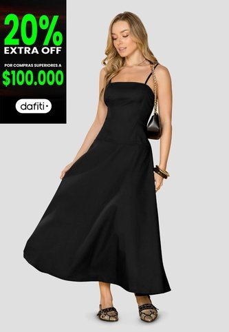 Vestido Largo Mujer Negro Mp 114182 MP
