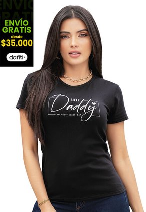 Camiseta Mujer Negro Mp 6590