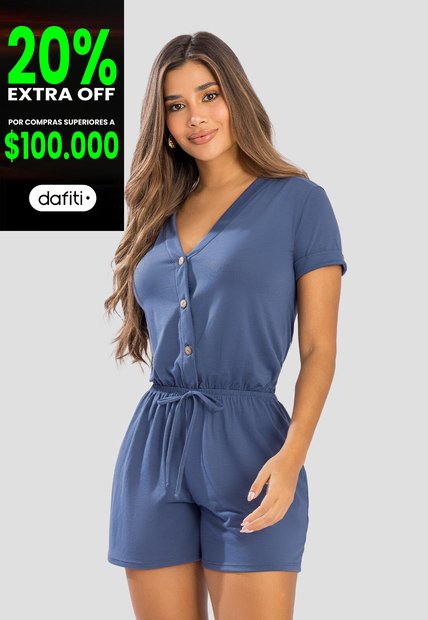Enterizo Corto Mujer Azul Indigo Mp 111079