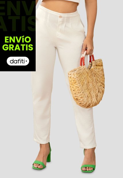 Pantalón Mujer Marfil Mp 1785