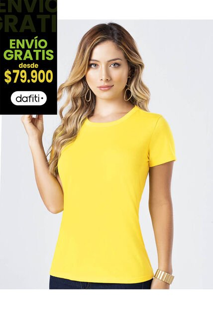 Camiseta Mujer Amarillo Pastel Mp 82961