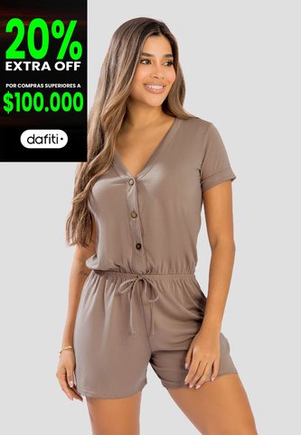 Enterizo Corto Mujer Café Pardo Mp 111079 MP