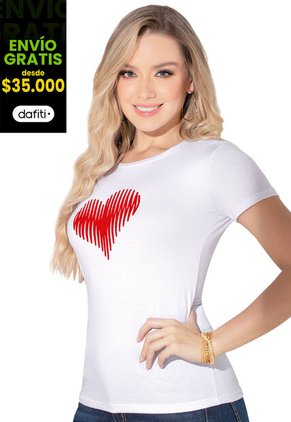 Camiseta Mujer Blanco Mp 5297