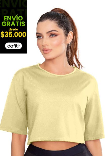 Camiseta Mujer Amarillo Pastel Mp 89861