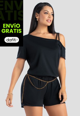 Enterizo Corto Mujer Negro Mp 102839 MP