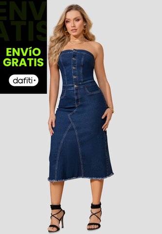 Vestido Largo Mujer Azul Mp 103272 MP