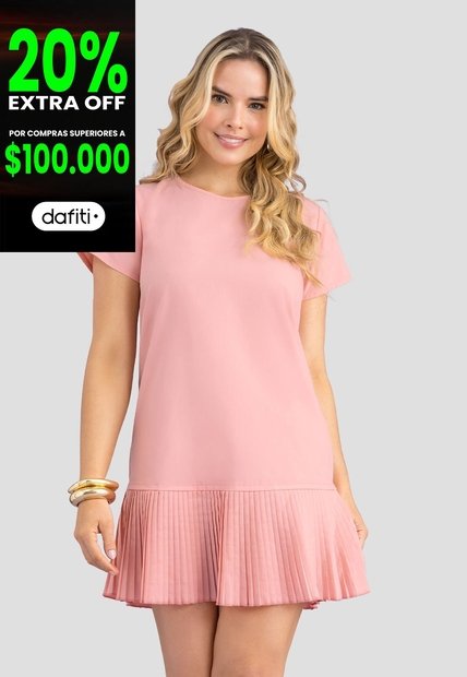 Vestido Corto Mujer Rosa Polvo Mp 113733