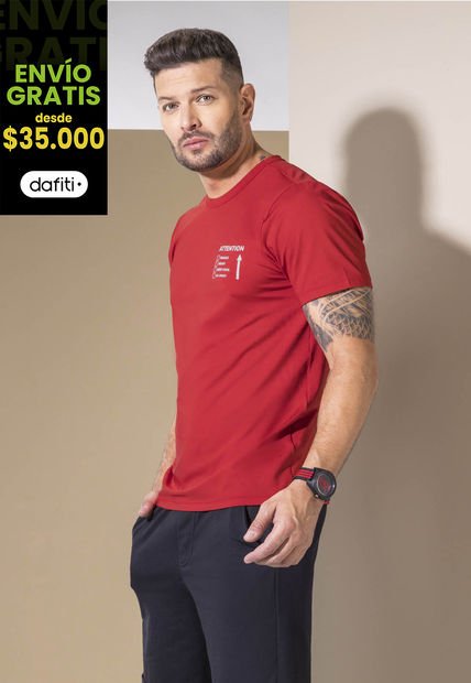 Camiseta Hombre Rojo Mp 2120