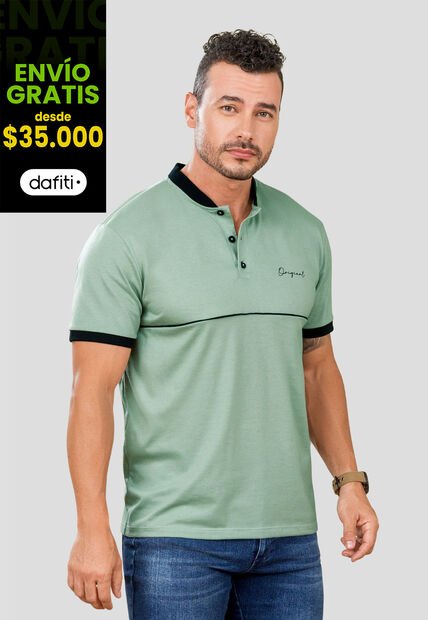 Polo Hombre Verde Oliva Mp 105493