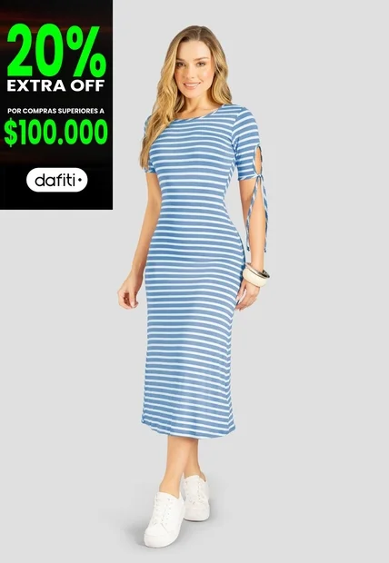 Vestido Largo Mujer Bicolor Mp 113069