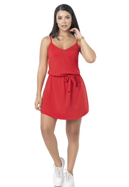 Vestido Corto Mujer Rojo Mp 5946