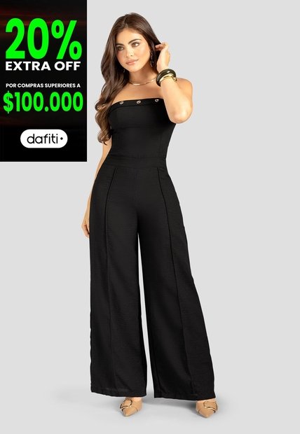 Enterizo Largo Mujer Negro Mp 113322