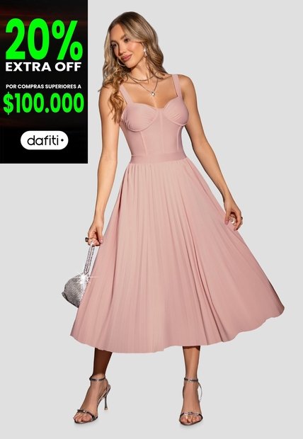 Vestido Corto Mujer Rosa Polvo Mp 113004