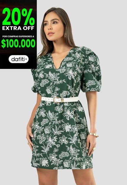 Vestido Mujer Estampado Mp 112594