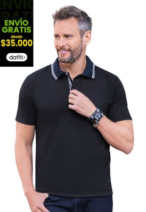 Polo Hombre Negro Mp 7098