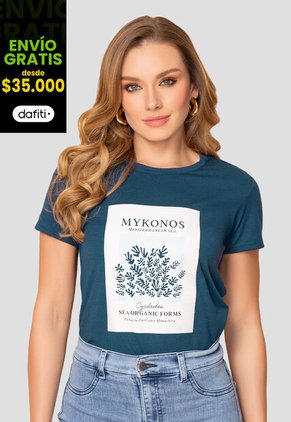 Camiseta Mujer Azul Profundo Mp 108317