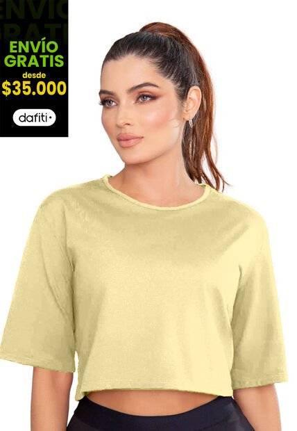Camiseta Mujer Amarillo Pastel Mp 89861