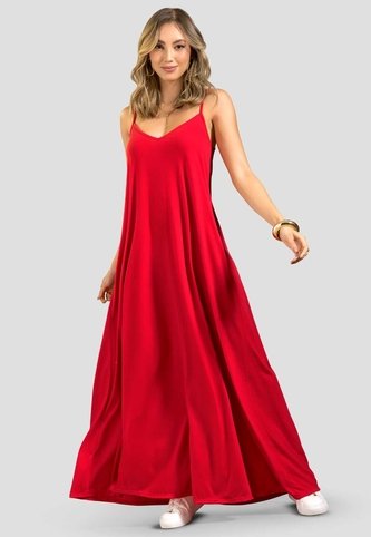 Vestido Largo Mujer Rojo Mp 114391 MP