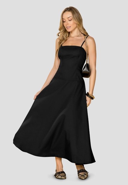 Vestido Largo Mujer Negro Mp 114182