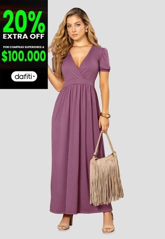 Vestido Largo Mujer Ciruela Mp 112522 MP
