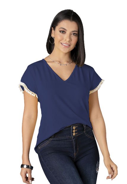 Camiseta Mujer Azul Navy Mp 6133