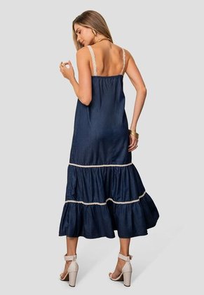Vestido Largo Mujer Azul Oscuro Mp 113741