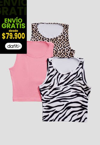 Blusa Paq X3 Mujer Multicolor Mp 102944 MP