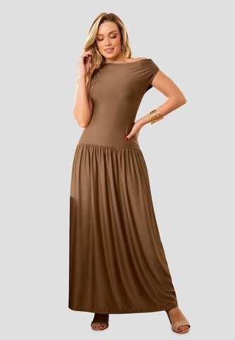Vestido Largo Mujer Chocolate Mp 112668 MP