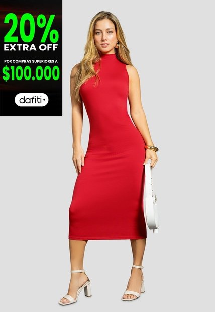 Vestido Largo Mujer Rojo Mp 1786