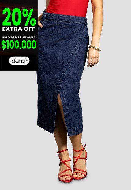 Falda Larga Mujer Azul Mp 111863