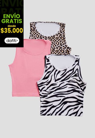 Blusa Paq X3 Mujer Multicolor Mp 102944 MP