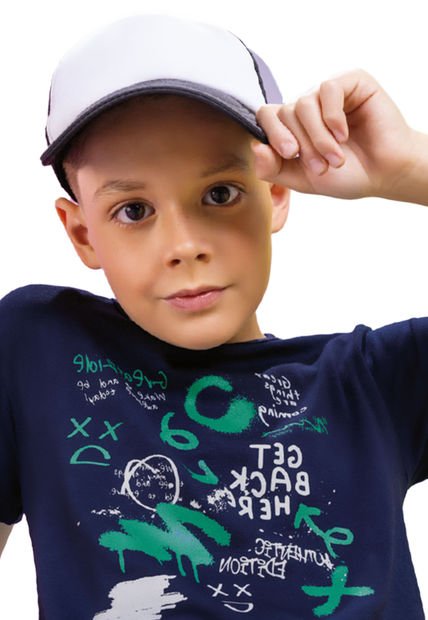 Camiseta Infantil Masculino Azul Mp 9292