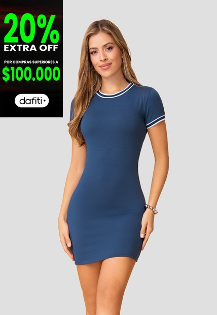 Vestido Corto Mujer Azul Profundo Mp 111999