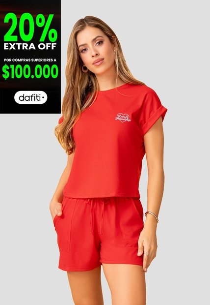 Conjunto Mujer Rojo Mp 112053