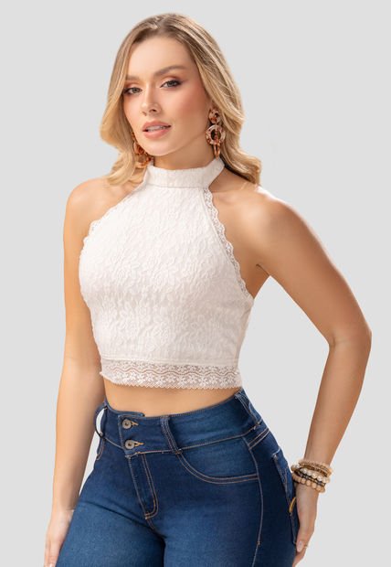 Crop Top Mujer Marfil Mp 102819