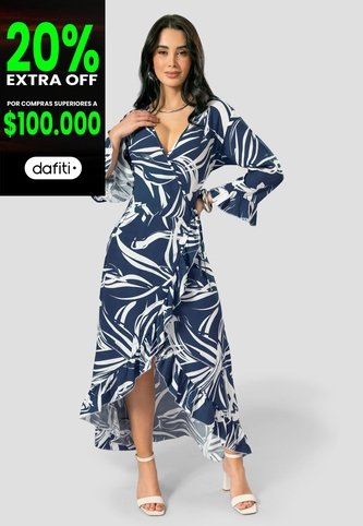 Vestido Largo Mujer Estampado Mp 112051 MP