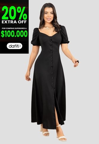Vestido Largo Mujer Negro Mp 112045 MP