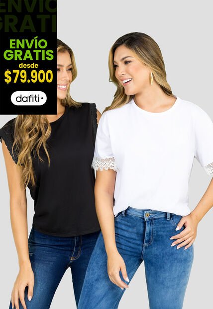 Blusa Paq X2 Mujer Bicolor Mp 110685