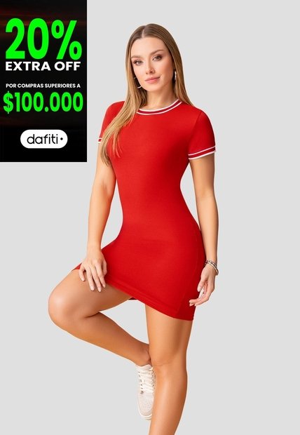 Vestido Corto Mujer Rojo Mp 111999