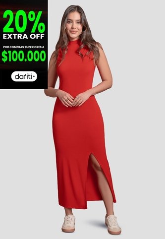 Vestido Largo Mujer Rojo Mp 103739 MP