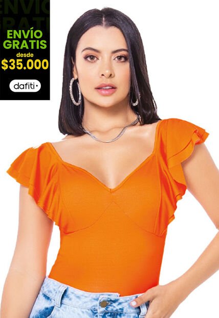 Camiseta Mujer Naranja Mp 16913