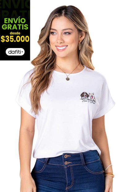 Camiseta Mujer Blanco Mp 2809