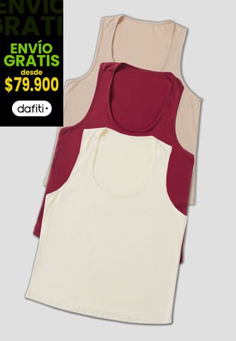 Camiseta Paq X3 Mujer Multicolor Mp 33603 MP