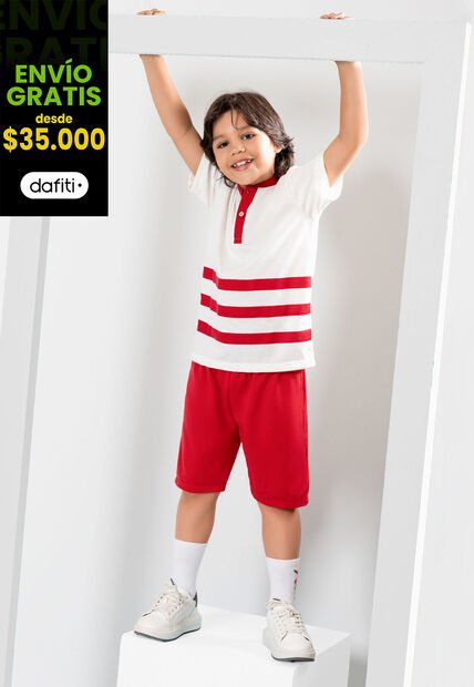 Conjunto Infantil Masculino Rojo Mp 104851