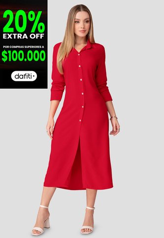 Vestido Largo Mujer Rojo Mp 111082 MP