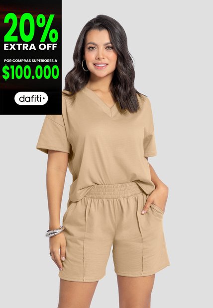 Conjunto Mujer Latte Mp 110863
