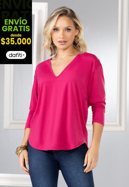 Camiseta Mujer Fucsia Mp 16856