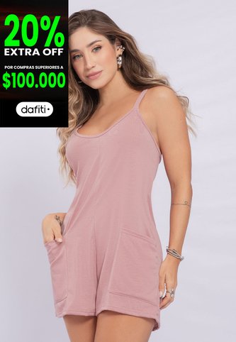 Enterizo Corto Mujer Rosa Polvo Mp 2256 MP