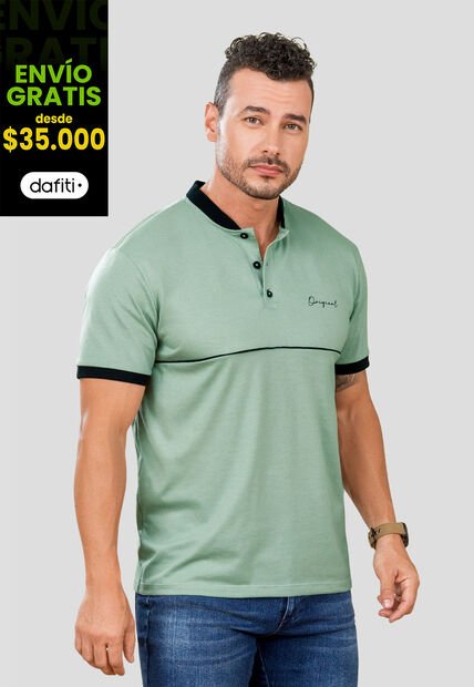 Polo Hombre Verde Oliva Mp 105493